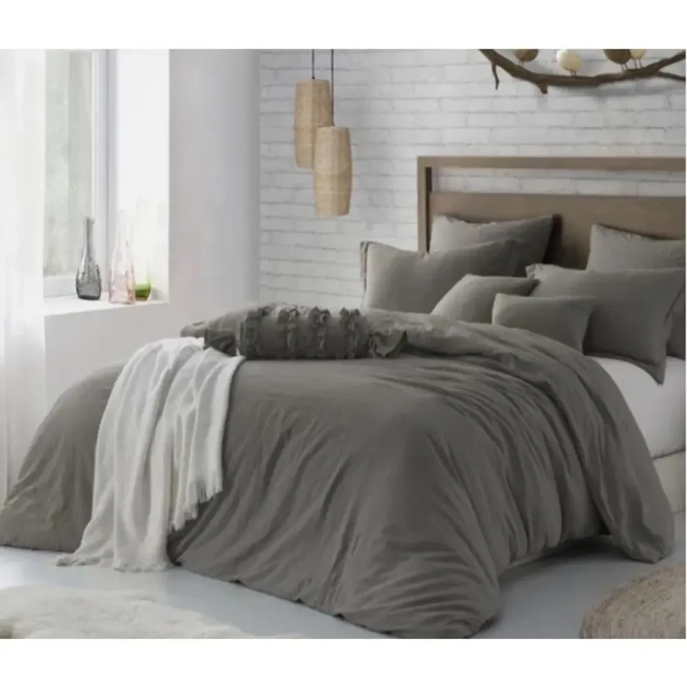Swift Hone Microfiber Washed Crinkle Duvet Cover Full-Queen
